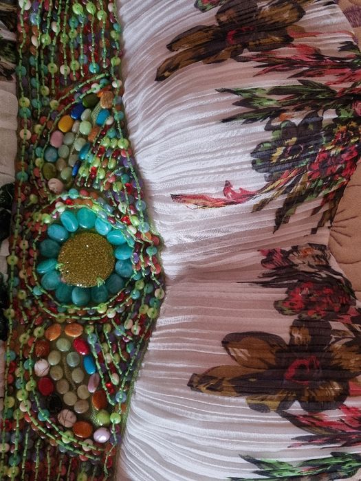 Rochie din voal cu bretele ajustabile si brau din pietre