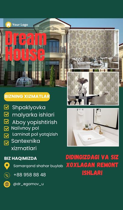 Malyarka,shpakilovka ,aboy , nalivnoy pol, laminat