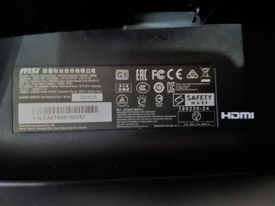 MONITOR GAMING Full HD curbat msi optix mag271c Display spart