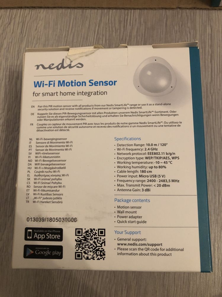 Senzor de miscare Nedis SmartLife, WI-Fi