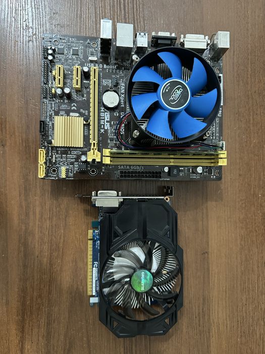 Материнка плюс проц i5 4440 и 8гб озу с видеокарта gtx 750 с монитором
