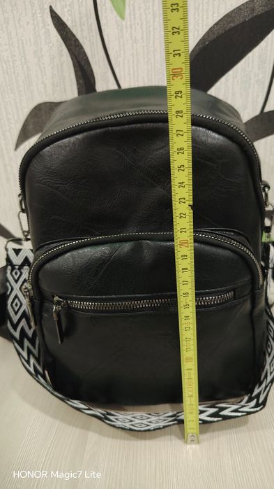 Ghiozdan imitație piele cu multe buzunare