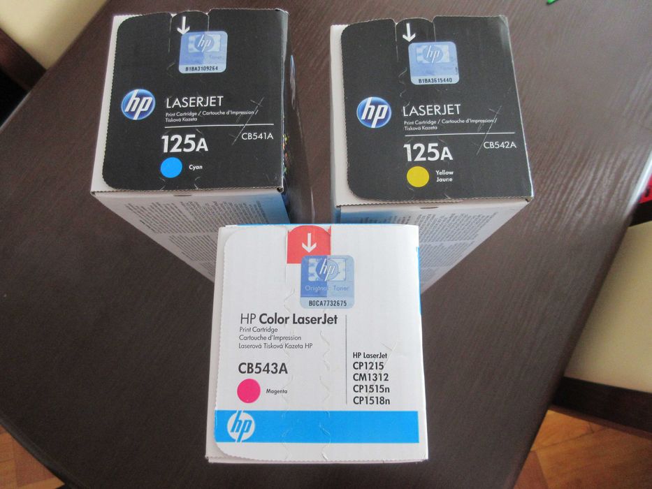 Cartușe imprimantă HP 125A original CB541A, CB542A, CB543A