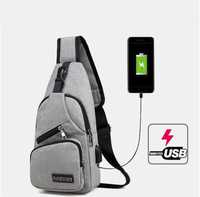Чанта за рамо за документи пътуване Чанти през рамо с USB изход