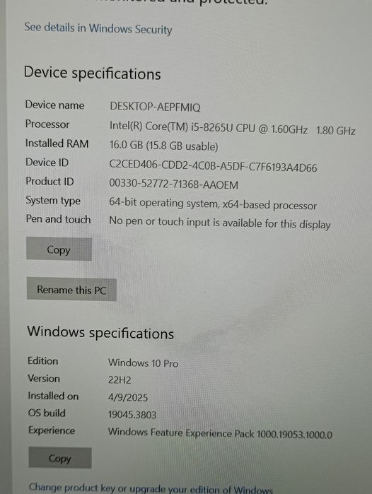 Lenovo TrinkPad T590 ,16GR, i5,256gb,