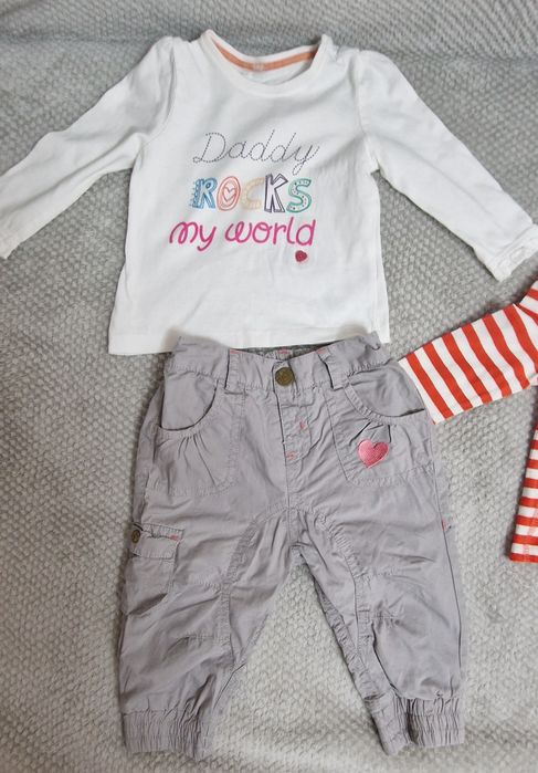 Mothercare set pantaloni+ 2 bluzite 6-9 luni