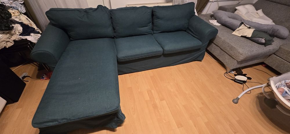 Coltar ikea Ektorp + 1 husa de schimb crem
