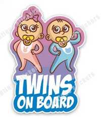 Стикер Twins on board - близнаци на борда