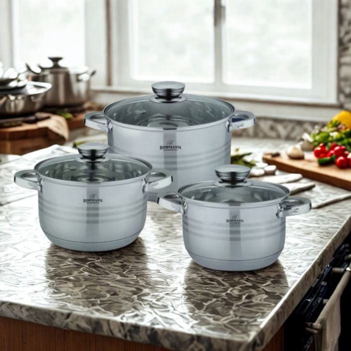 Комплект тенджери от неръждаема стомана Bohmann, Класика и удобство за