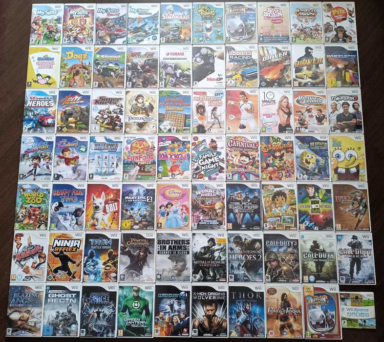 Wii Sports My Sims Call of Duty Disney Thor Medal of Honor Sponge Bob