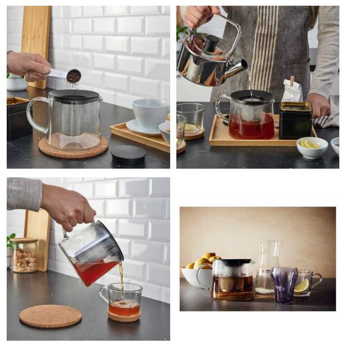 Set de cafea 12 piese 6 cesti 6 farfurioare, imprimeu floral