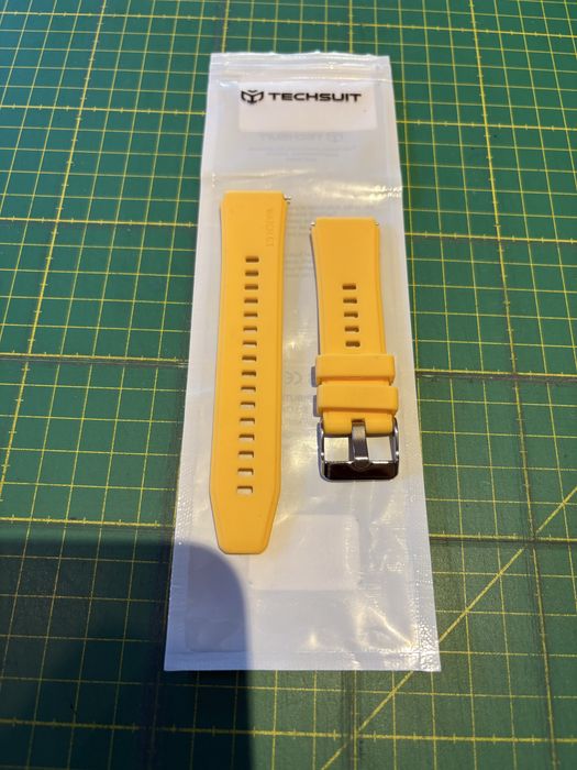 Curea Ceas Cauciuc 20mm Techsuit - Galben