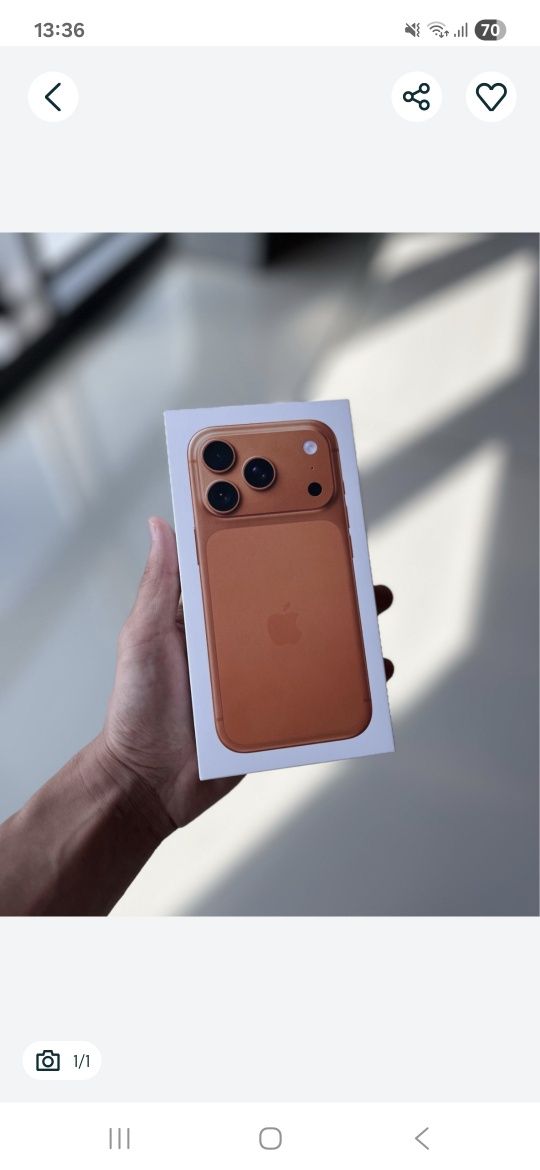 Iphone 17 pro 256 Rangi Cosmic Orang ochilmagan .