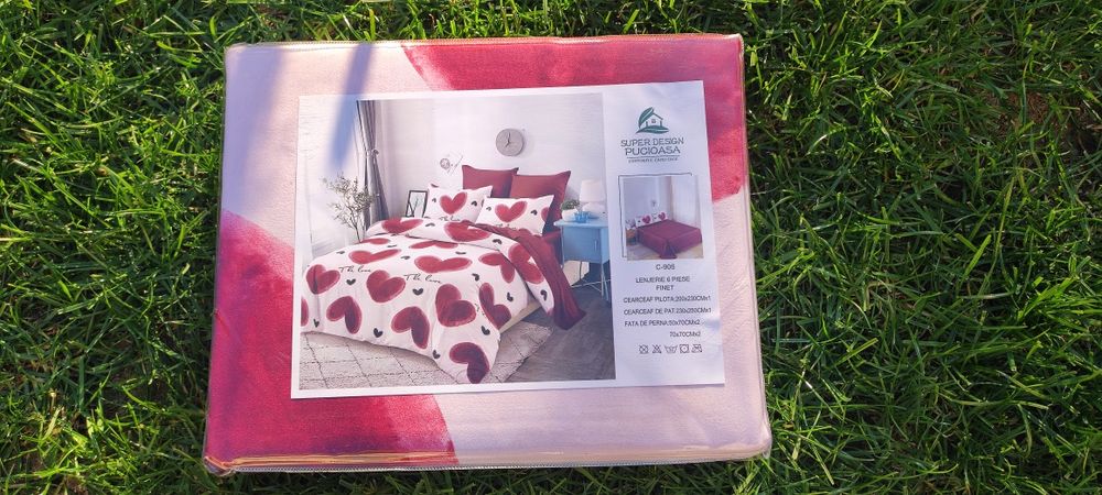 Vând lenjerie de pat 6 piese fără elastic