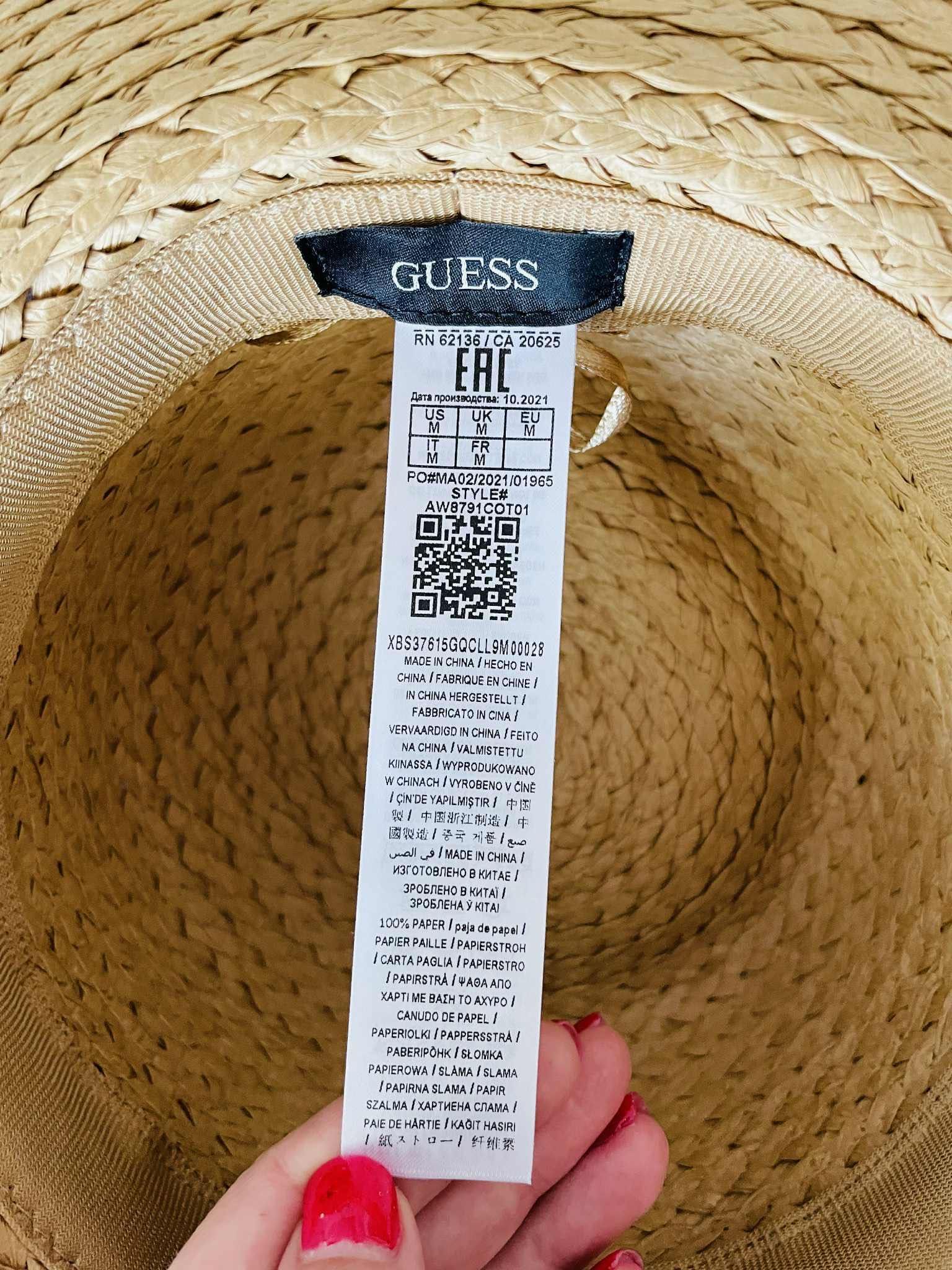 Дамска сламена шапка Guess. Размер - М.