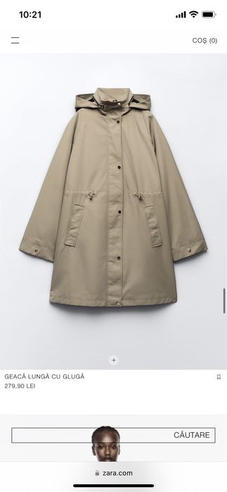 Geaca parka  trench Zara oversize primavara toamna