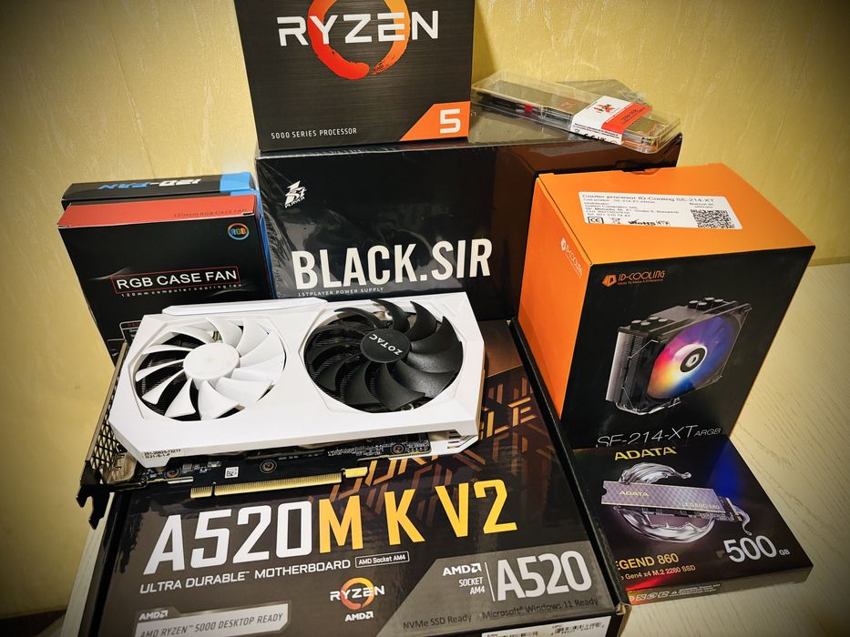 PC Gaming – Ryzen 5 5500, RTX 3060 12GB, 12 GB RAM, SSD NVMe