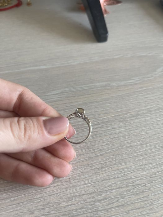 Inel aur alb 14k cu smoky citrine