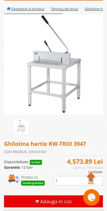 Ghilotina profesionala hârtie KW Trio 3947