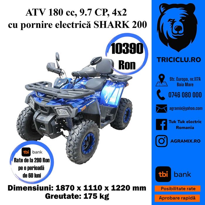 Shark 125-200 Hunter 120 Atv pornire electrica noi