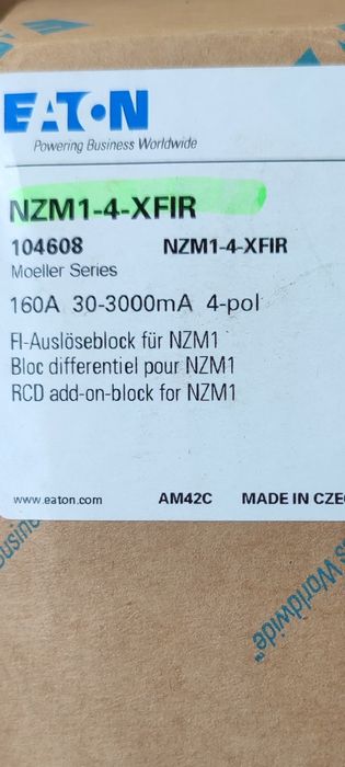 Declanșator pentru curent diferențial Eaton NZM1-4-XFIR