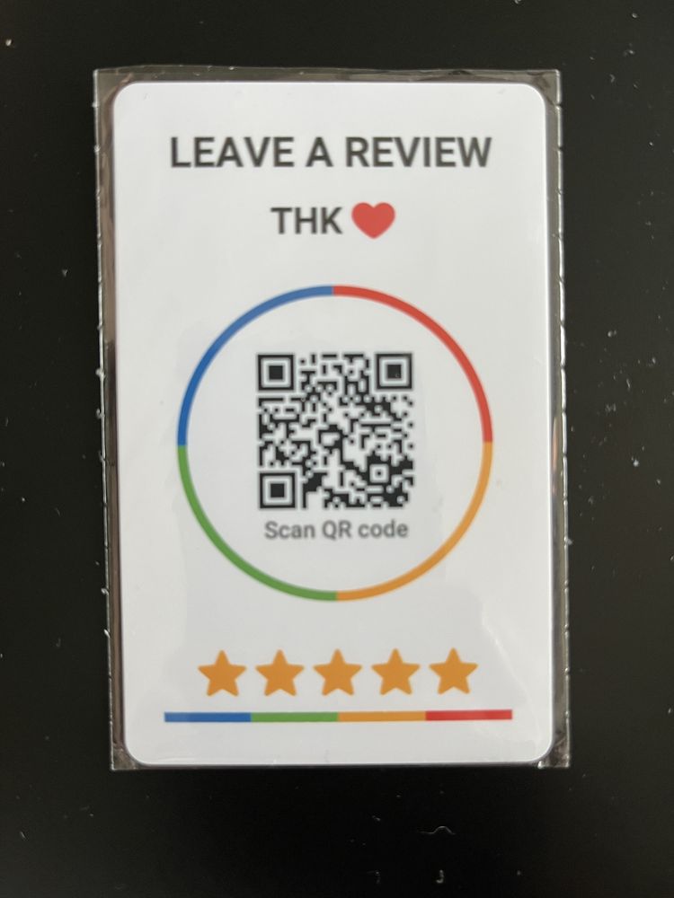 Карта за отзиви в Google NFC+ QR code