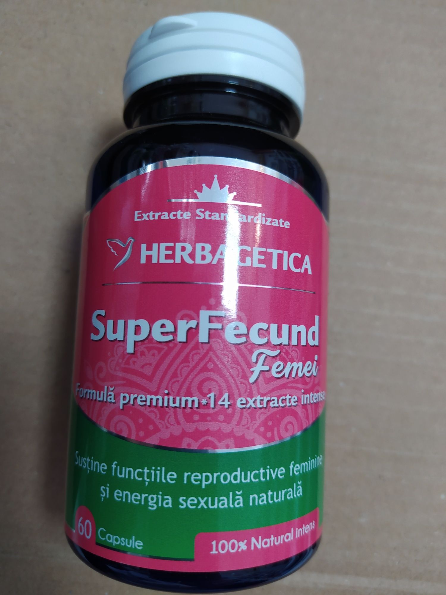 SuperFecund Femei, 60capsule, Herbagetica, susține energia sexuală