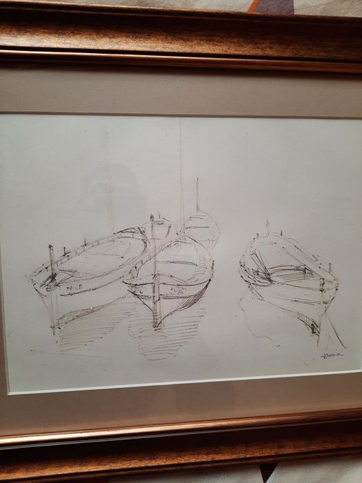 Grafică ( bărci în port)