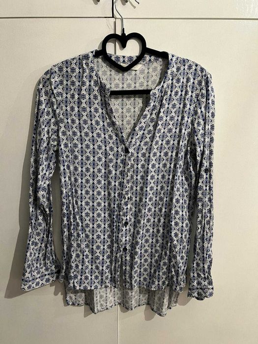 Camasa cu nasturi culoare alb - albastru marimea 36 S