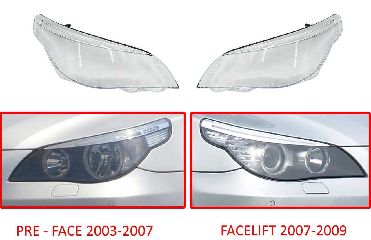 Комплект Стъкла за фарове на BMW 5 E39 Facelift / BMW E60 Facelift