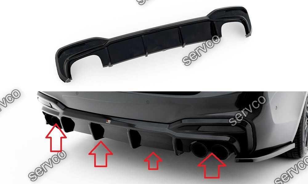 Difuzor bara spate Bmw Seria 5 G30 M550i 2017-2020 v10 Maxton Design