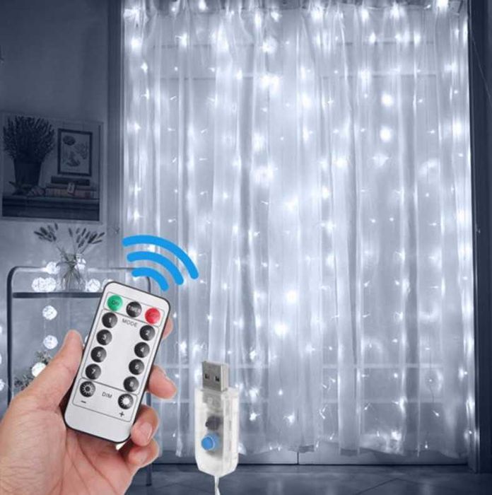 Коледна украса 200LED лампички завеса 2х3 метра