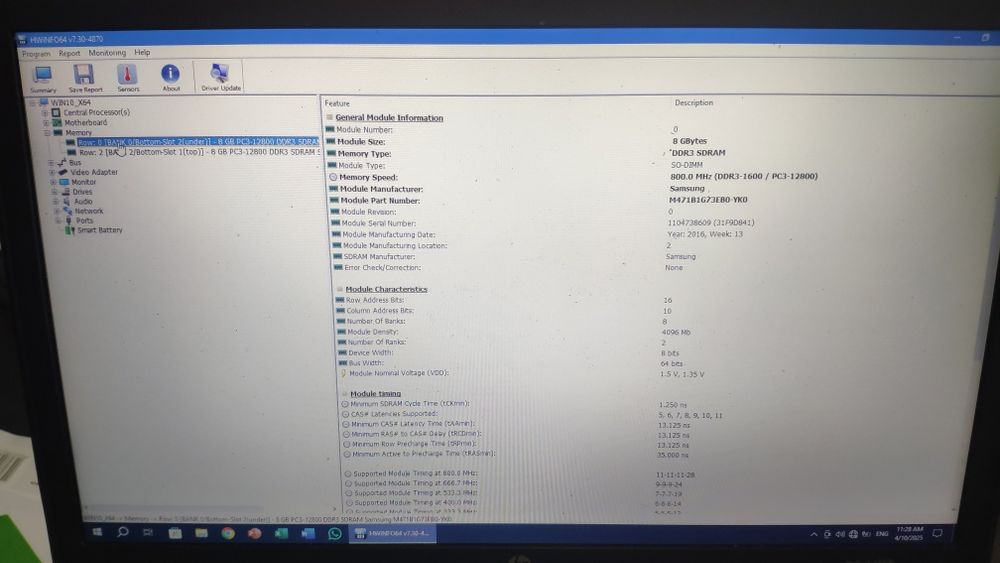 Memorie laptop SODIMM DDR3 8GB