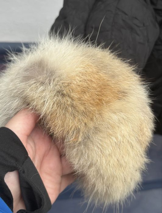 Fâș gros cu blană naturala de vulpe si material creponat