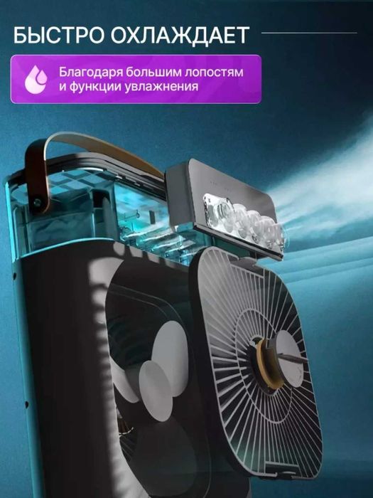 Вентилятор портативный, увлажнитель воздуха, очиститель,3 в 1