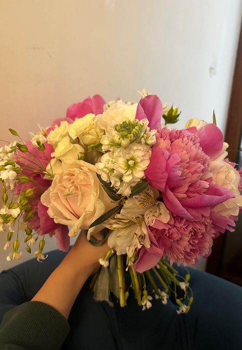 Buchet de mireasa, nasa, lumanari de botez, de cununie-flori naturale
