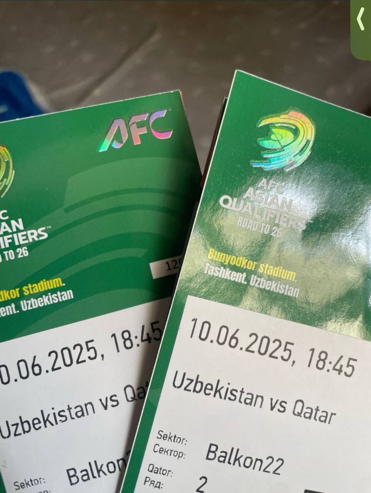 UZB vs QATAR 1 ta bilet bor 500 ming