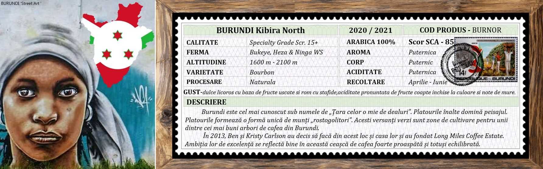Cafea Boabe KESTAR COFFEE, BURUNDI Kibira North , Arabica 100% 1Kg