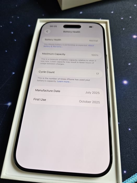 Iphone 17 Air, 256GB, Space Black, garantie, baterie 17 cicluri.