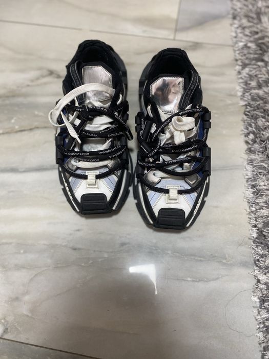 Dolce&gabanna speace black/blue mixed material sneakers