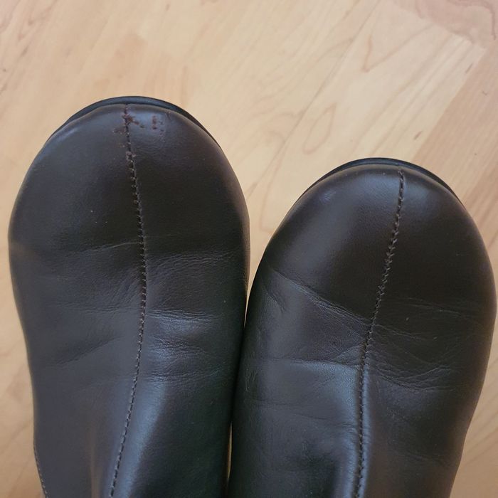 Botine maro cu model- piele naturala