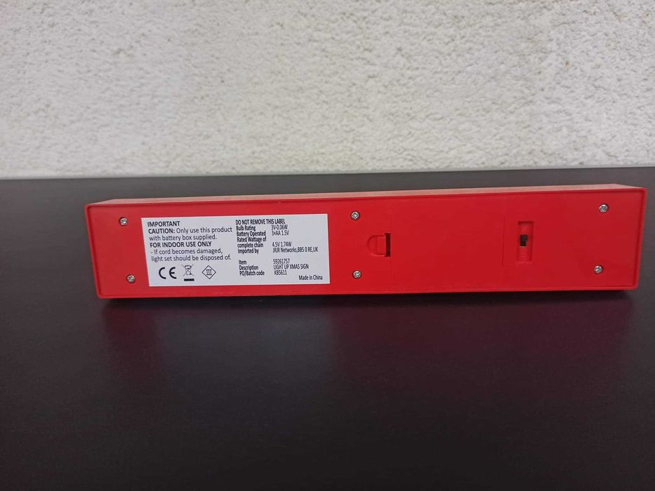 Decoratiune luminoasa pe baterii 3 x AA rosie XMAS craciun