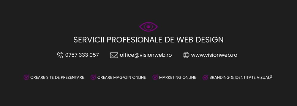 Creare site de prezentare / Creare magazin online - Vision Web