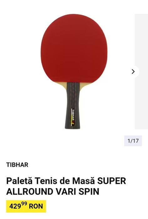 Paleta tenis de masa tibhar 4