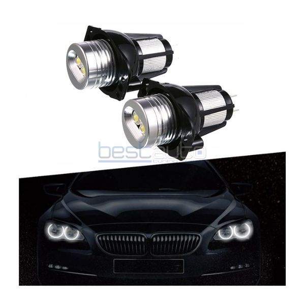 LED крушки 10W за фабрични ангелски очи на BMW/БМВ E90 / E91 - БЕЛИ