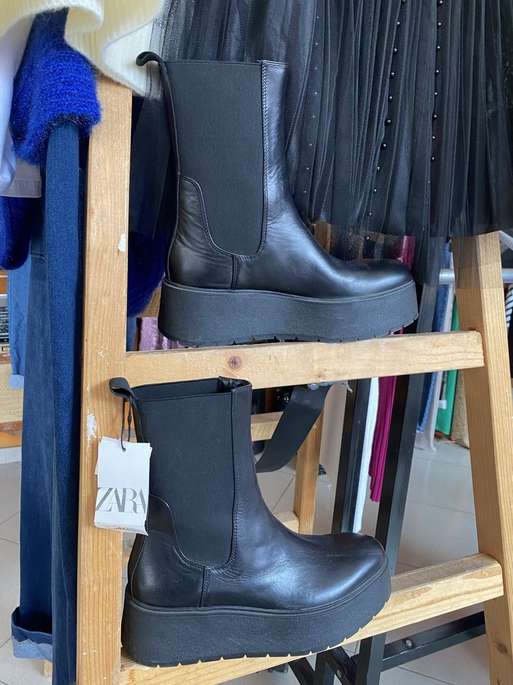 Боти естествена кожа ZARA