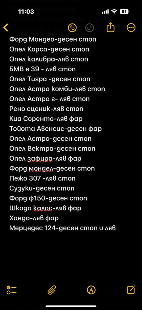 Части Фарове,Стопове за всички автомобили НИСКИ-ЦЕНИ