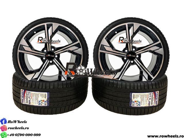 Jante AUDI R19 Negru lucios si polish A4 A5 A6 A7 A8 Q1 Q3 Q5 Q7 Q8 Anvelope Vara sau Iarna