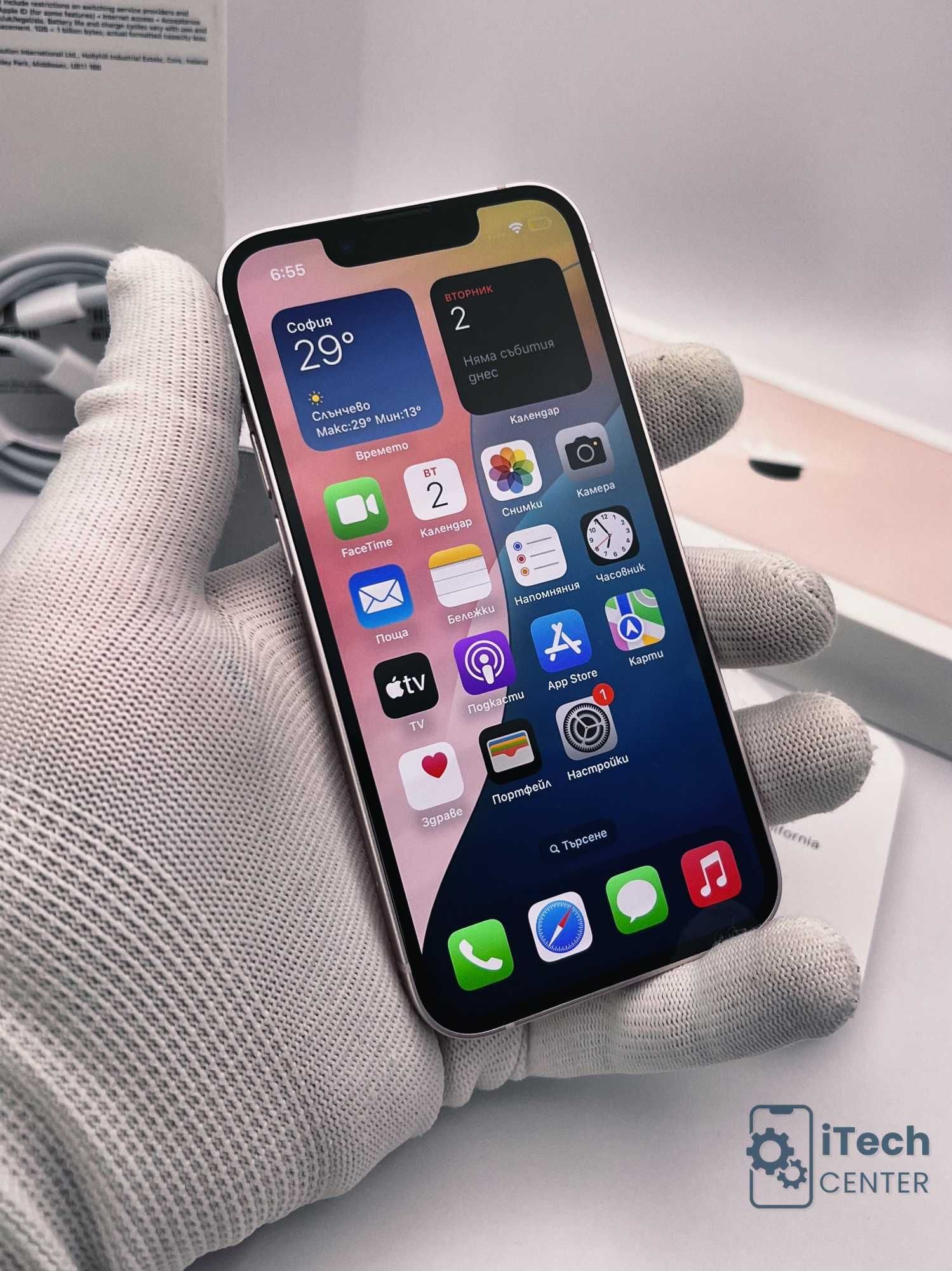 iPhone 13 mini, 128GB, Pink, 100% батерия, КАТО НОВ, 1г. ГАРАНЦИЯ!
