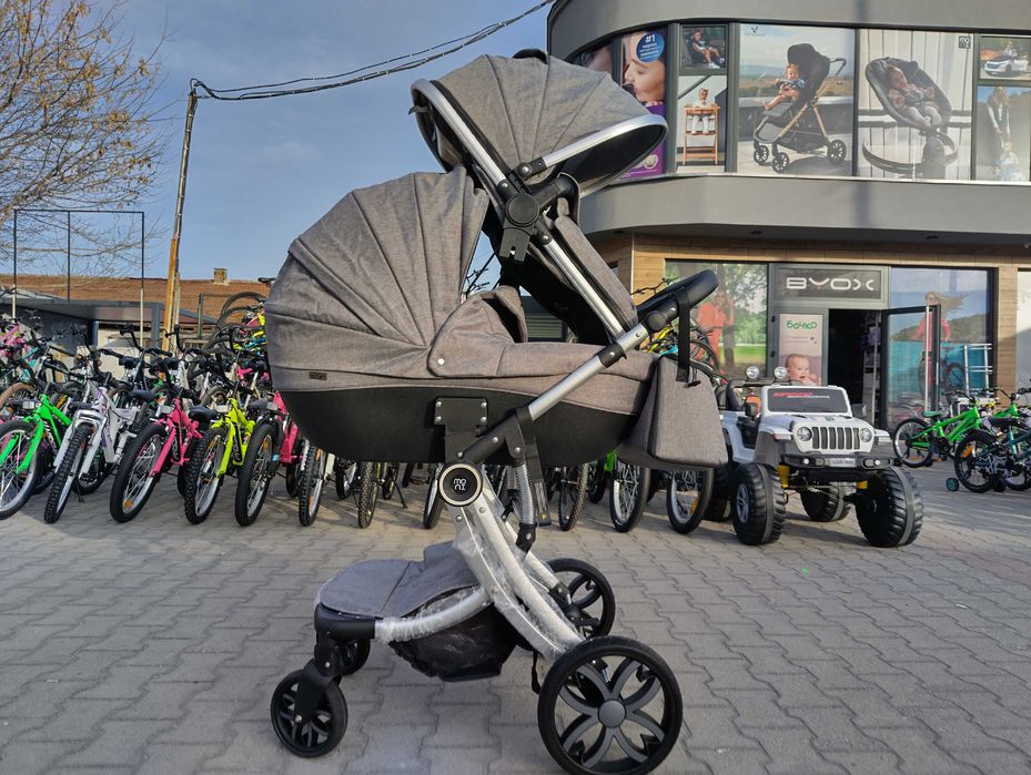 MONI Комбинирана детска количка 2 в 1 POLLY сив